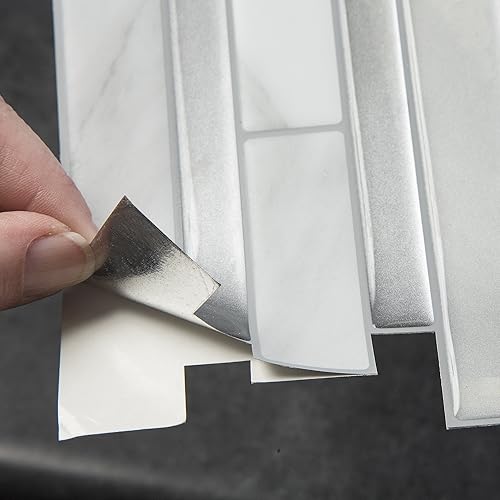 Miniatura 6 de Pelar y pegar vinilo protector contra salpicaduras grueso gris mosaico (paquete de 3)