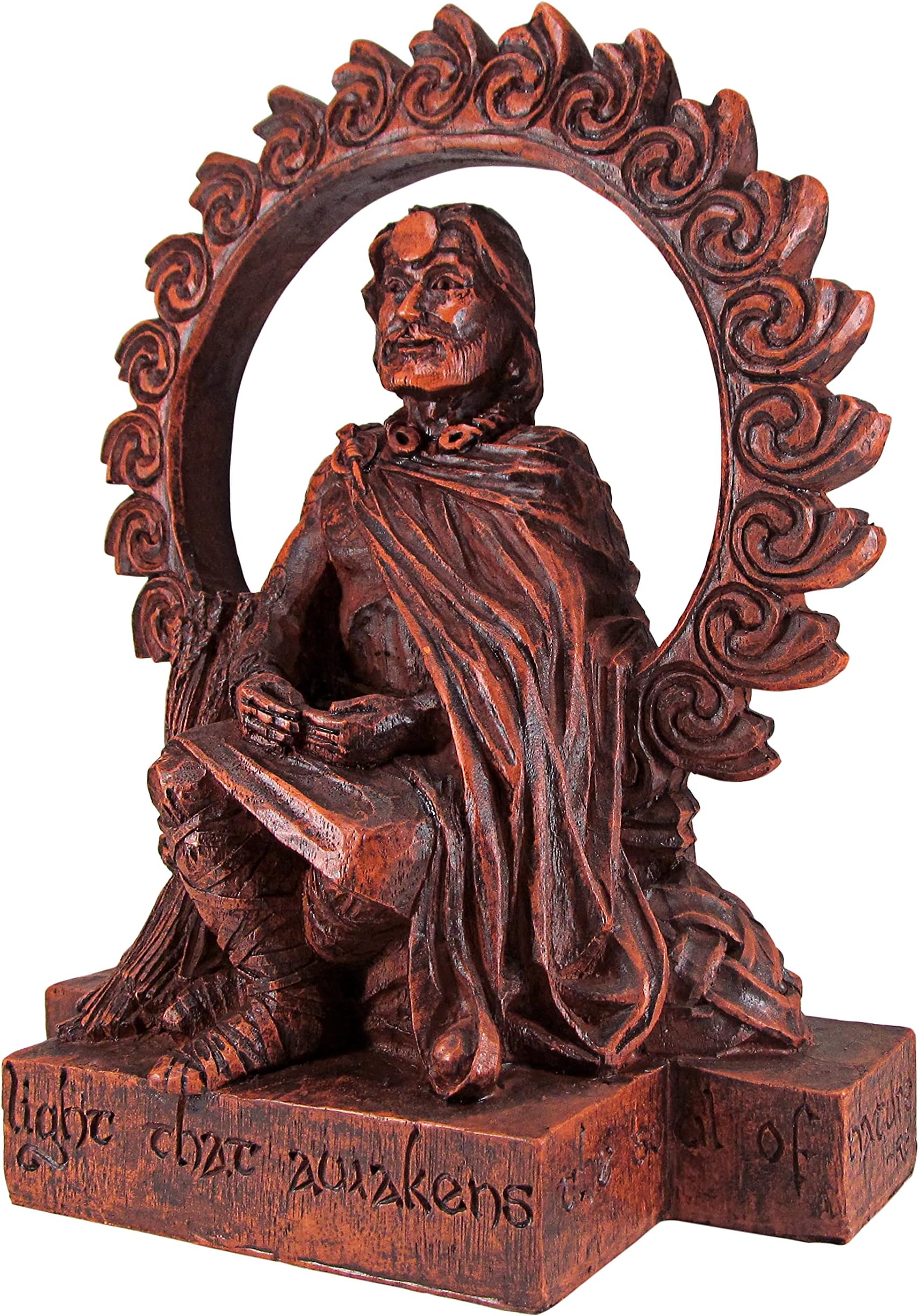 Dryad DesignLugh Statue Celtic God of The Sun 10" Wiccan Pagan Druid Altar Home Decor Wood Finish