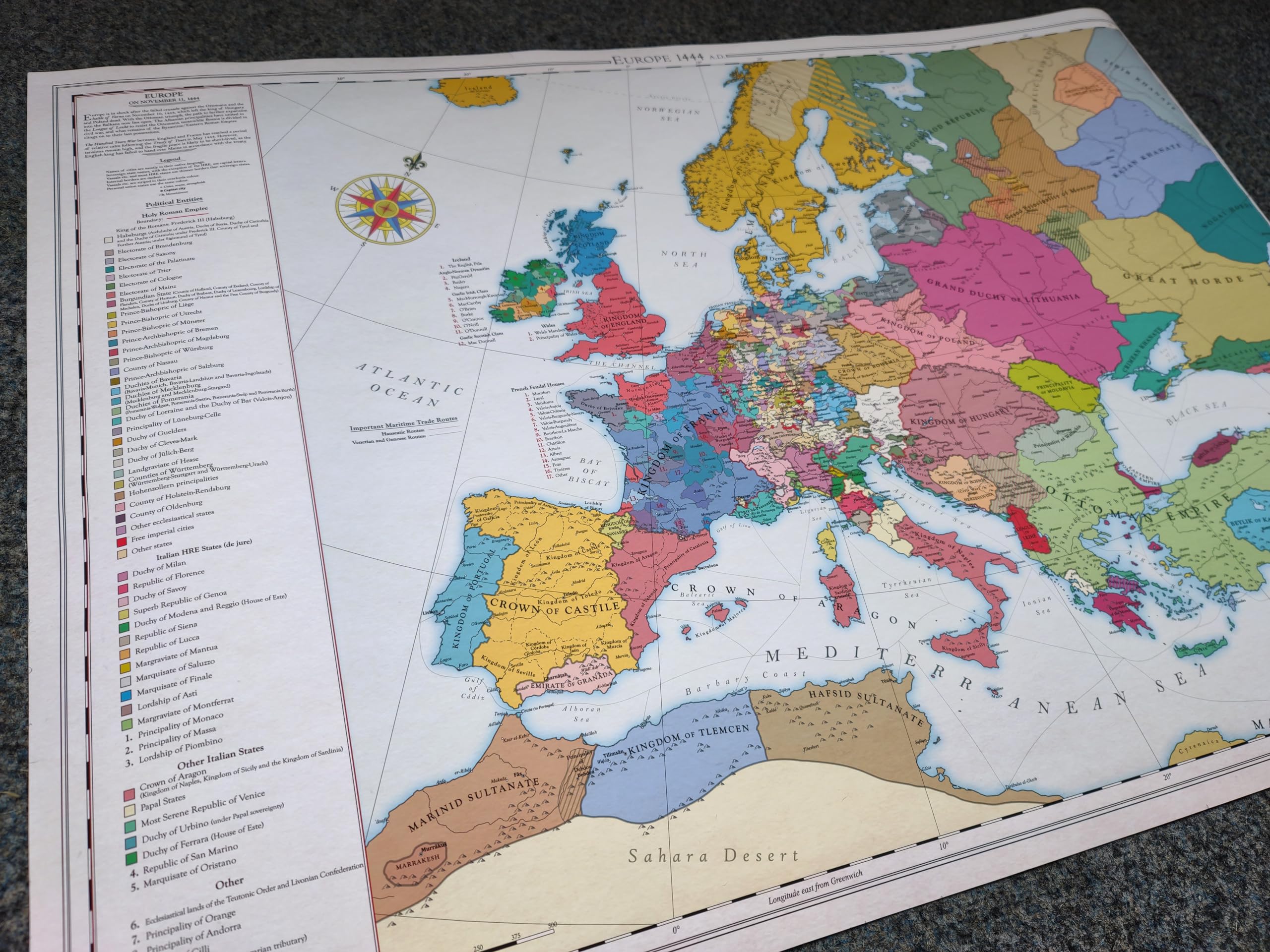Europa 1444, Mapa Histórico (100x70cm)