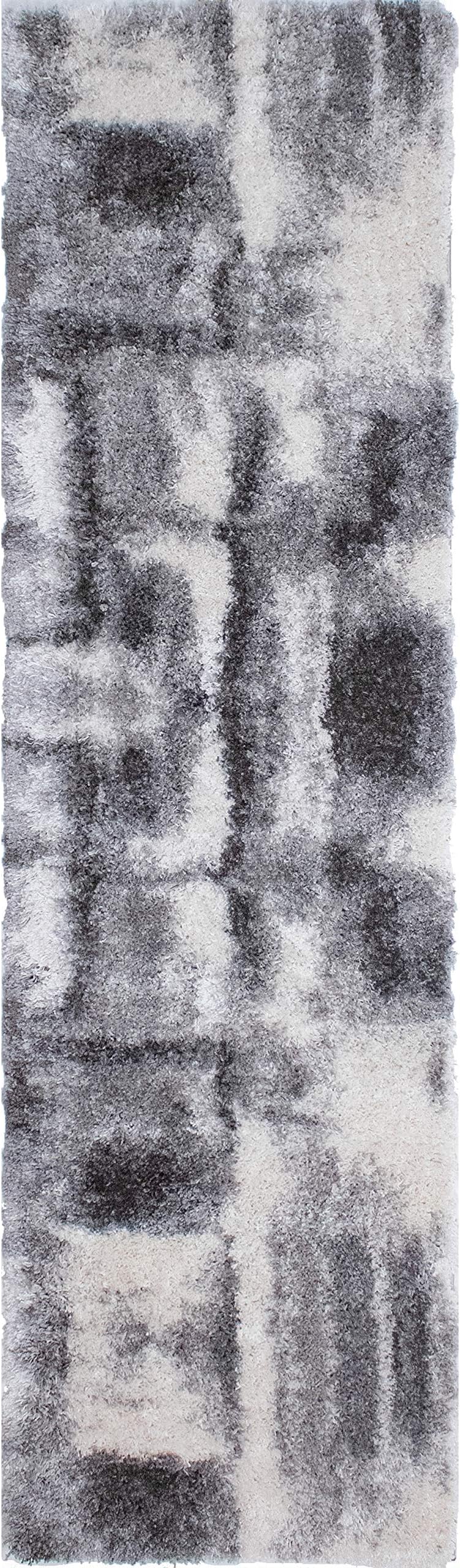 Noori Rug Lux Shag Charcoal/Ivory Runner