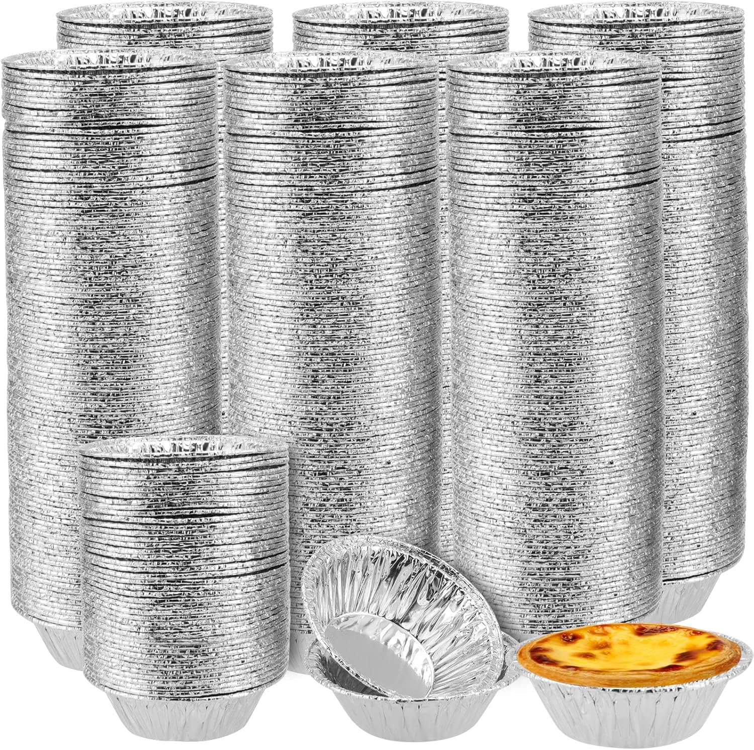ZOENHOU 400 Pack 7cm Small Foil Pie Dishes, Mini Foil Pie Cases