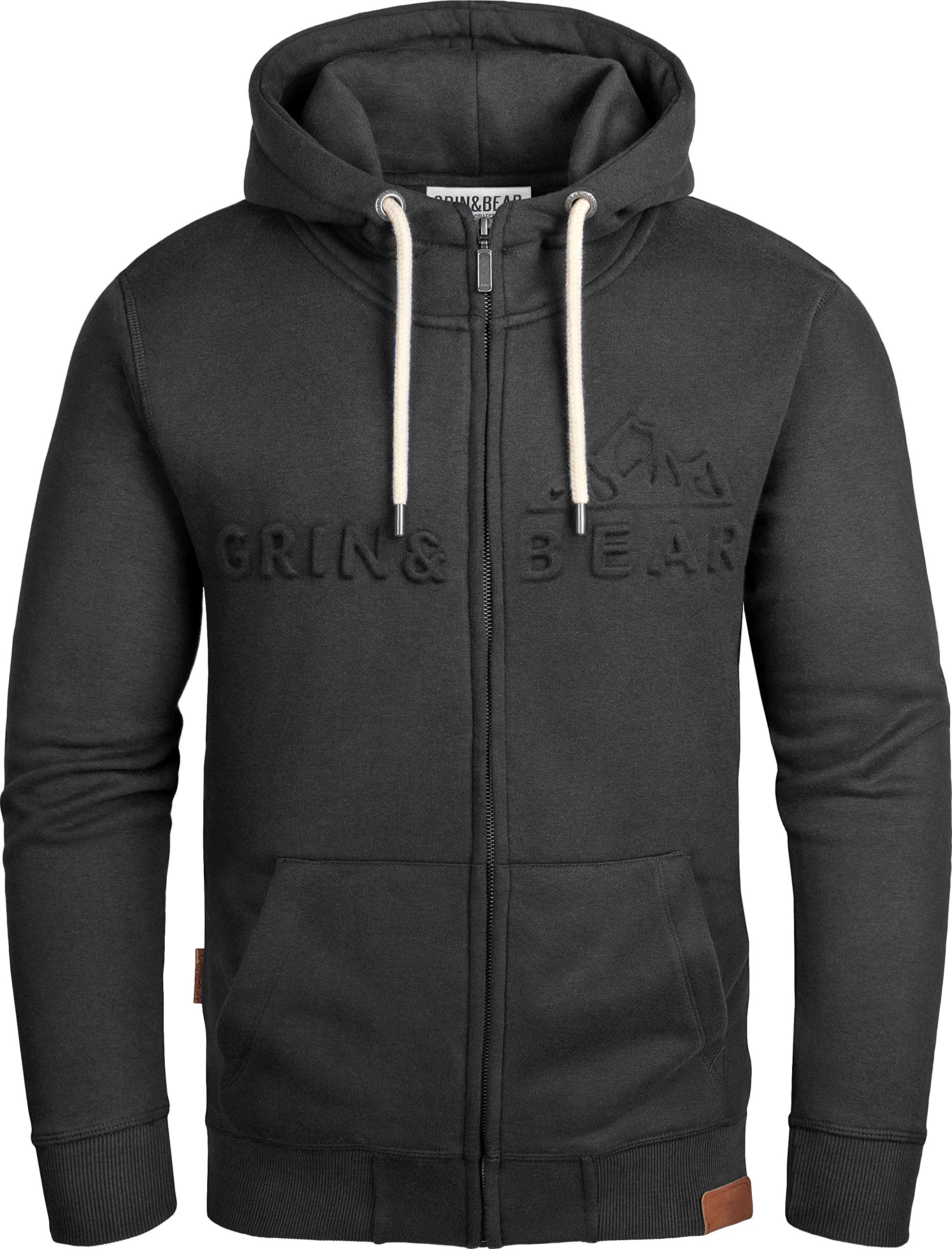 Grin&Bear Sudadera con capucha para hombre con logotipo en relieve GEC017