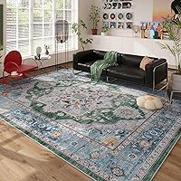 Vista 46 de Rugcomf Alfombra de pasillo de 2' 6'' x 8' lavable, alfombra boho suave, antideslizante, de lana sintética, alfombra vintage para cocina, entrada