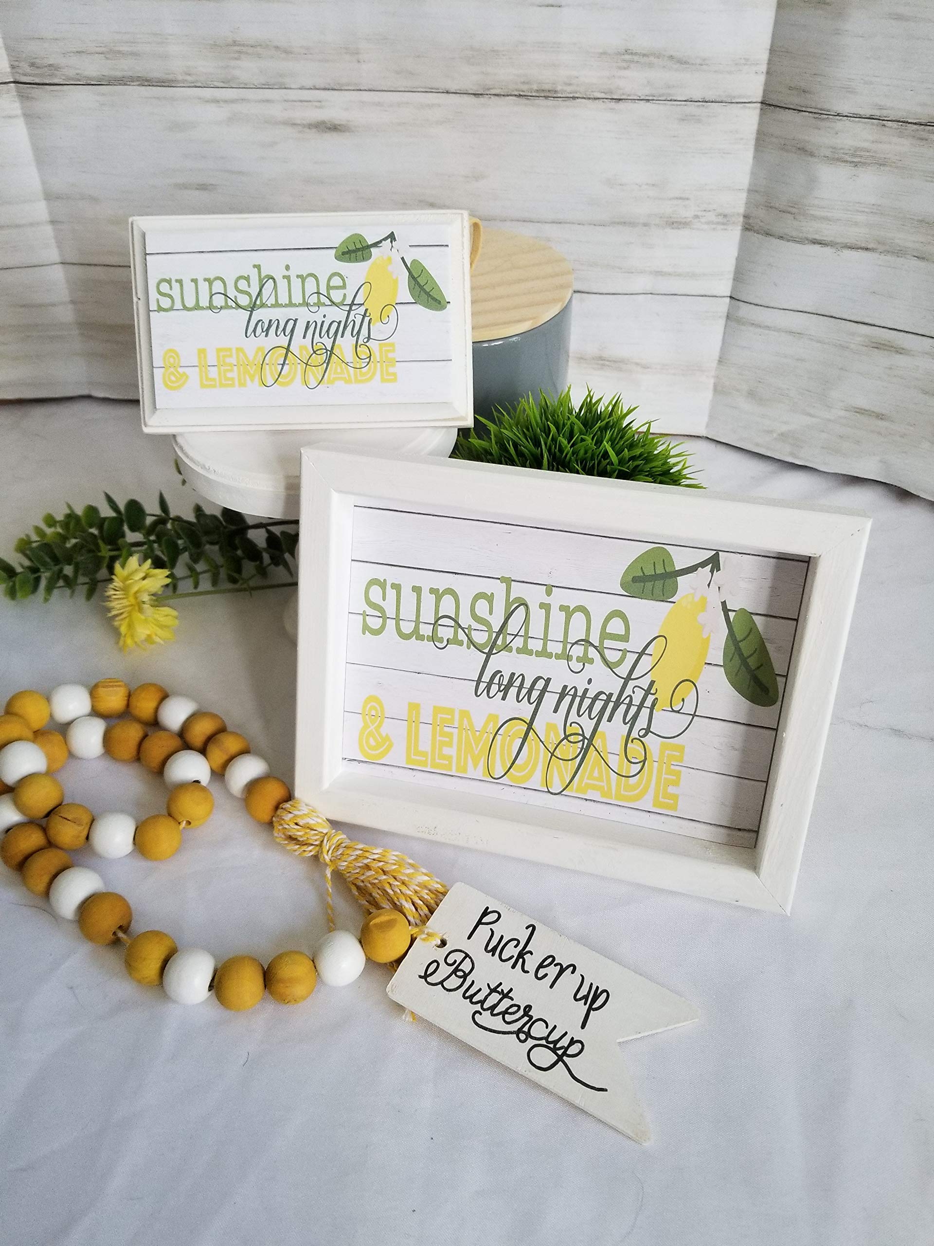 Farmhouse style Tiered Tray Lemon Wood Signs