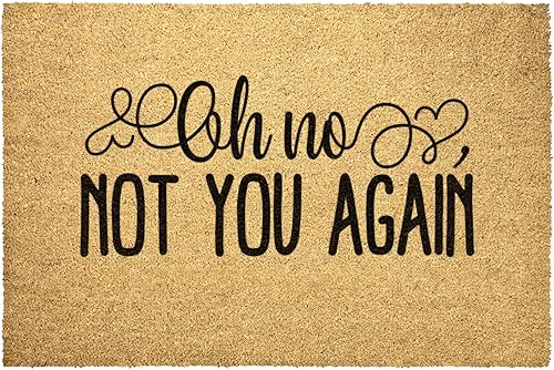 Funny Indoor Door Mat Welcome Mat Door Coir Front Outdoor Doormat Gift for Mom Oh No, Not You Again House Warming Gift
