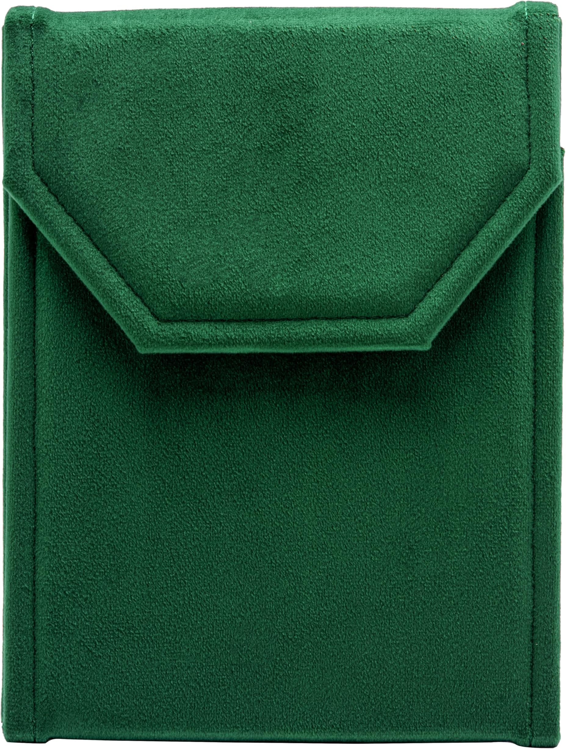 Velvet Necklace Jewelry Travel Folder Storage Display Case (Green)