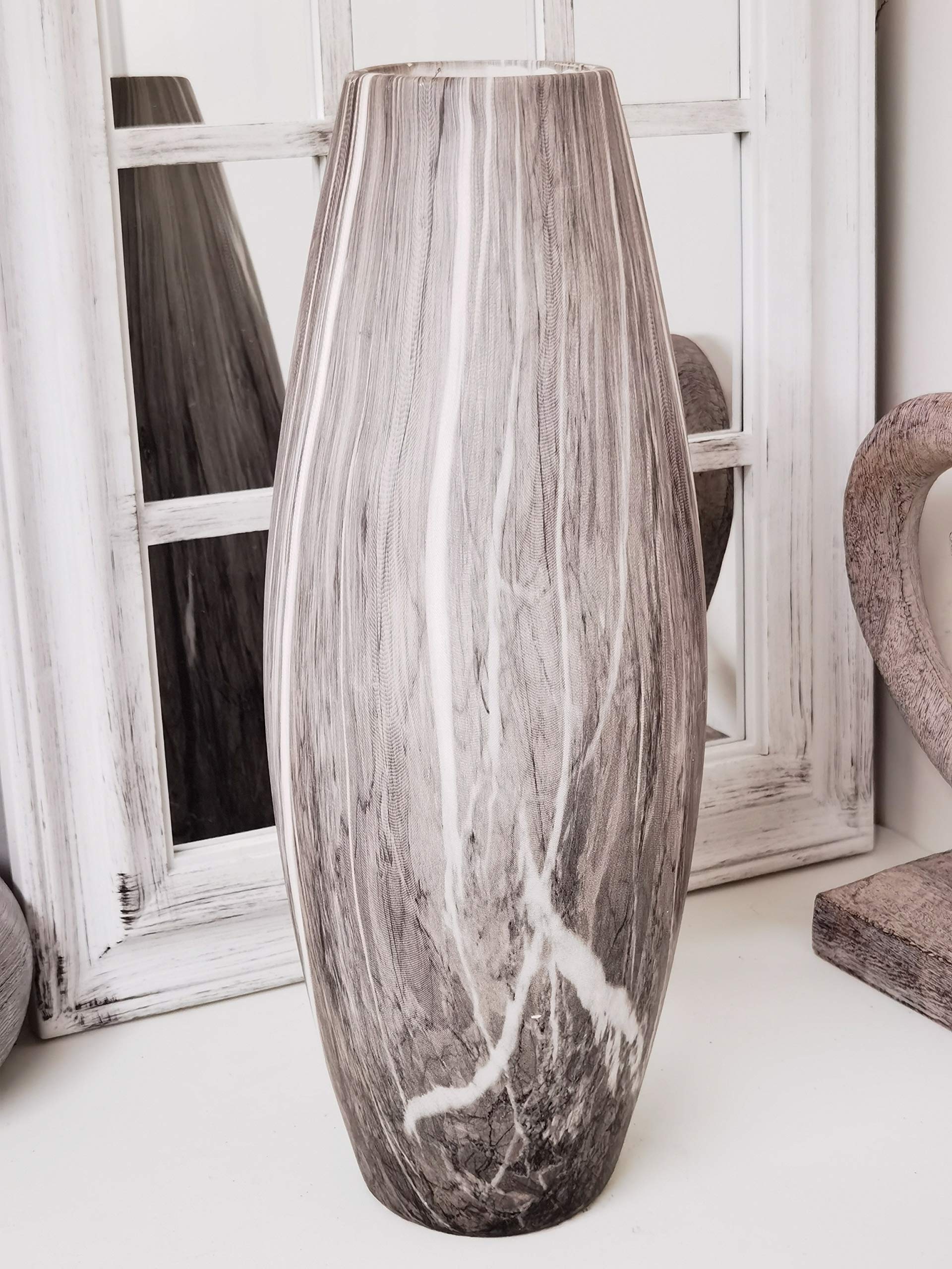Deenz Grey Marble Effect Vase For Home Decorations Centrepiece For Party Event