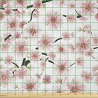 Vista 212 de Ambesonne Tela de Fiesta Popstar por Yarda, Estilo de Dibujos Animados Garabatos Dibujados a Mano Tema Musical Impresión de Arte Lineal, Tela