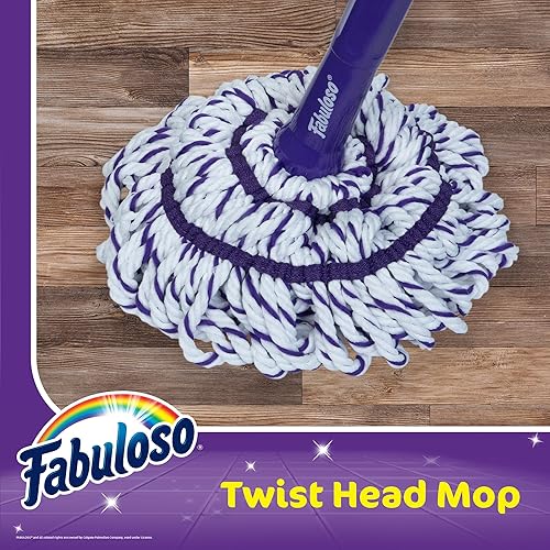 Miniatura 3 de Fabuloso Trapeador giratorio  Trapeador automático con limpiador antiarañazos y cabezal lavable extraíble para limpieza de suelos