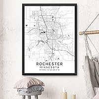 Vista 3 de Generic Mapa de Rochester, Minnesota, Light 2 (12x16) - Mapa de pared - Acabado mate - Negro