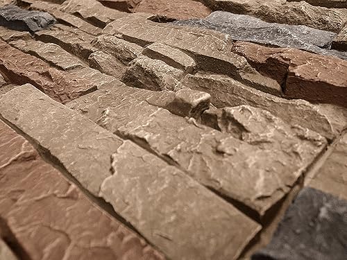 Miniatura 3 de GenStone - Panel de piedra apilada sintética, 41 x 11.25 pulgadas, color amanecer en el desierto, para proyectos de bricolaje y de mejoras del hogar