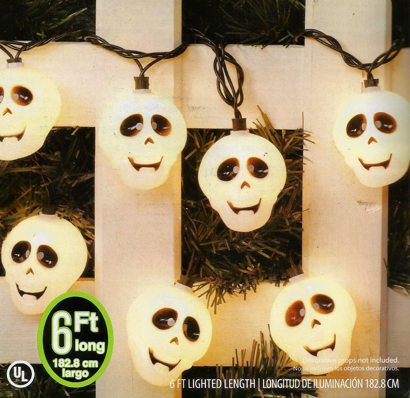 Halloween Skulls Light Set of 10 Patio, Lawn & Garden