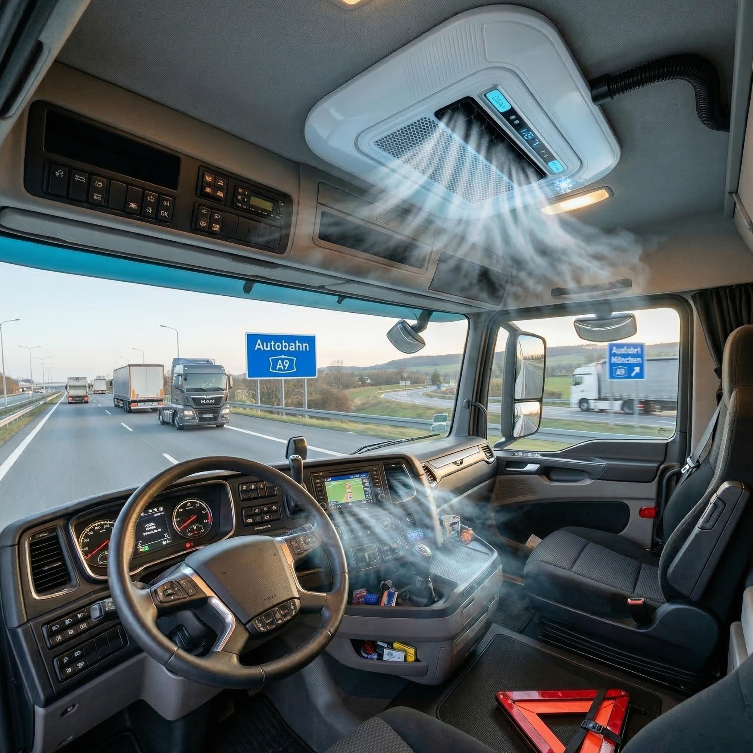 Parcheggio D'Aria Condizionata 12V DC, Refrigerante Condizionatore da Tetto, Elettrico Aria Condizionata per Camper, Escavatore, Trattore, Veicoli agricoli, Bianco