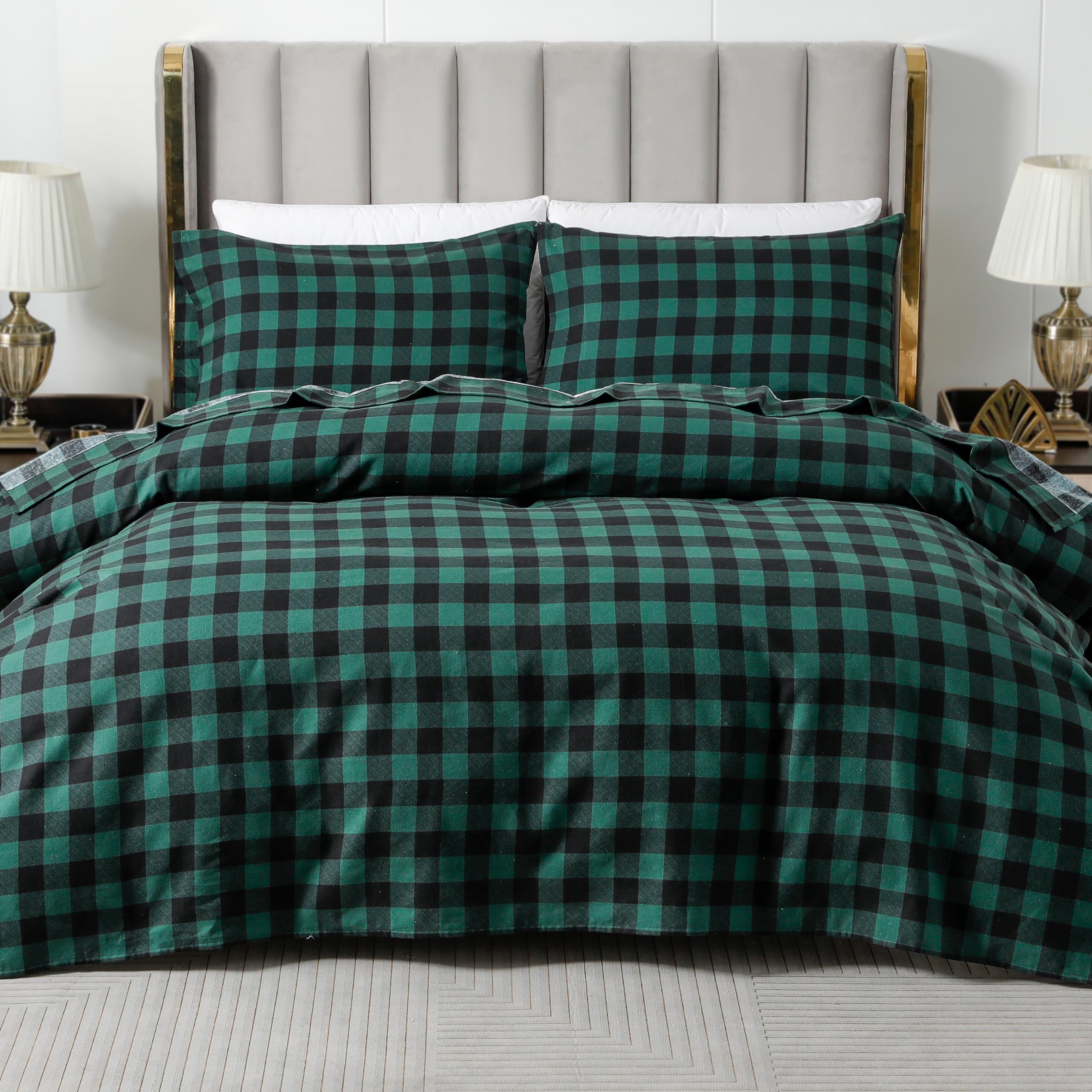 Elegant Comfort Juego de sábanas Suaves de Franela de algodón Turco 100% de 4 Piezas, sábana Bajera con Bolsillos Profundos, ultrasuaves, acogedoras y cálidas, tamaño matrimonial,