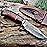 BIGCAT ROAR Bear Hunter - Handmade Damascus Steel Fixed Blade Knife 10 - Walnut Wood Handle & Leather Sheath - Bushcraft Outdoor Camping Skinning & Survival EDC Knife - Collector Hunter Gifts for Men
