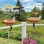 IBorn Bain d'oiseaux, Bains d'oiseau à cheval 12inch,Bain d'oiseau pour l'extérieur avec pince 3.2inch,BPA-Free Bowl, Chew-Proof, entièrement amovible conception, facile à nettoyer & Recharge, Terracotta,1 Emballage (non compris la fontaine)
