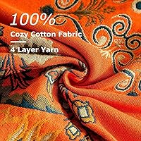 Vista 6 de Boho Throw Blanket for Bed 100% Cotton Soft Lightweight Quilt Floral Embroidery Home Decor Breathable Bed Blankets,60"x80" Twin All Season