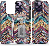 Vista 446 de LETO para iPhone 15 Pro Funda tipo cartera - Tapa tipo folio con patada - Diseños de moda - Tarjetero - Funda protectora para mujeres y niñas - 6.1