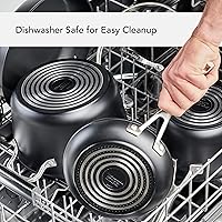 Vista 5 de KitchenAid Olla de Caldo Antiadherente de Inducción Anodizada Dura con Tapa, 8 Cuartos, Negro Mate