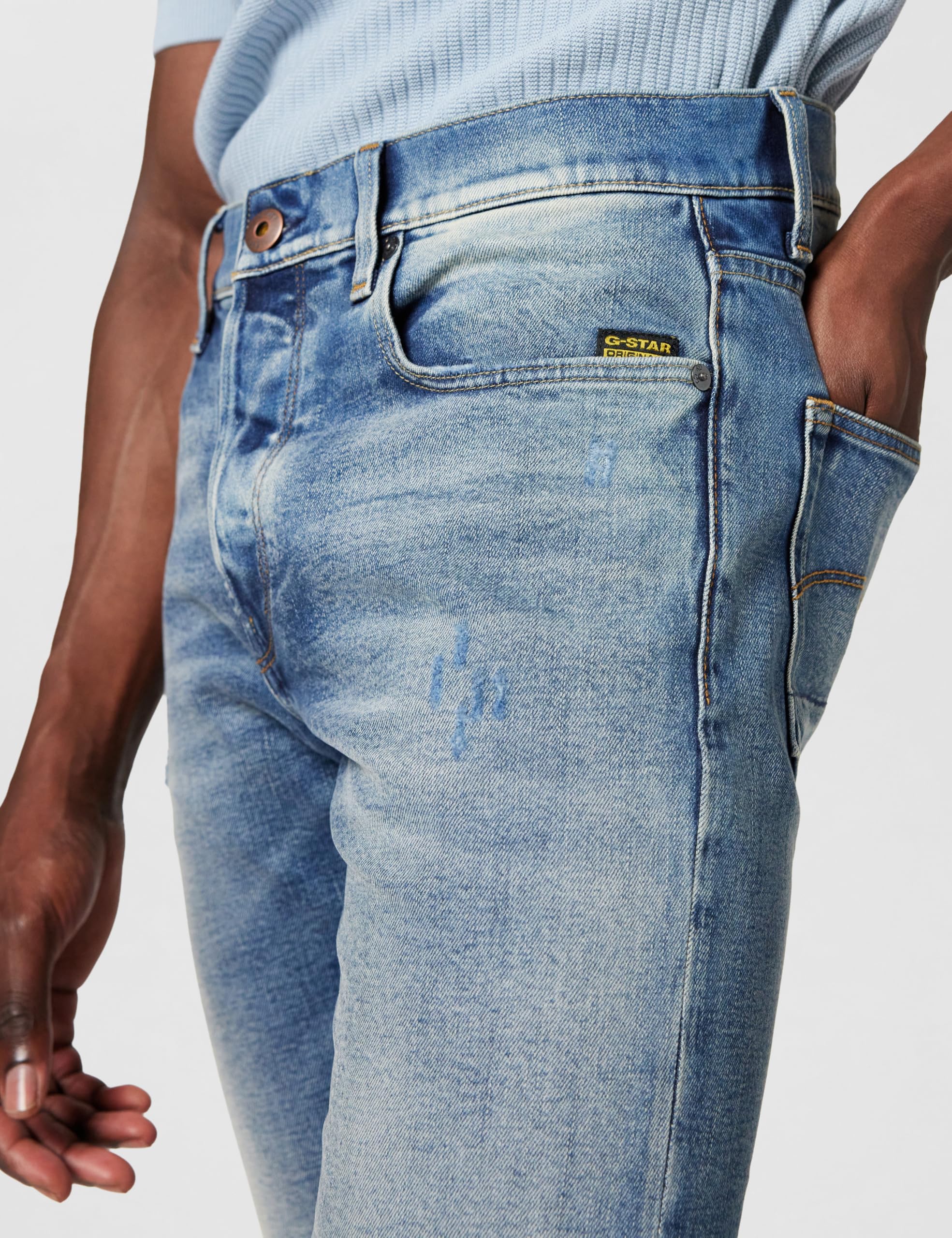 G-STAR Jeans 3301 Slim para Hombre, Multicolor (faded new moon restored 51001-C052-H443), 29W / 34L