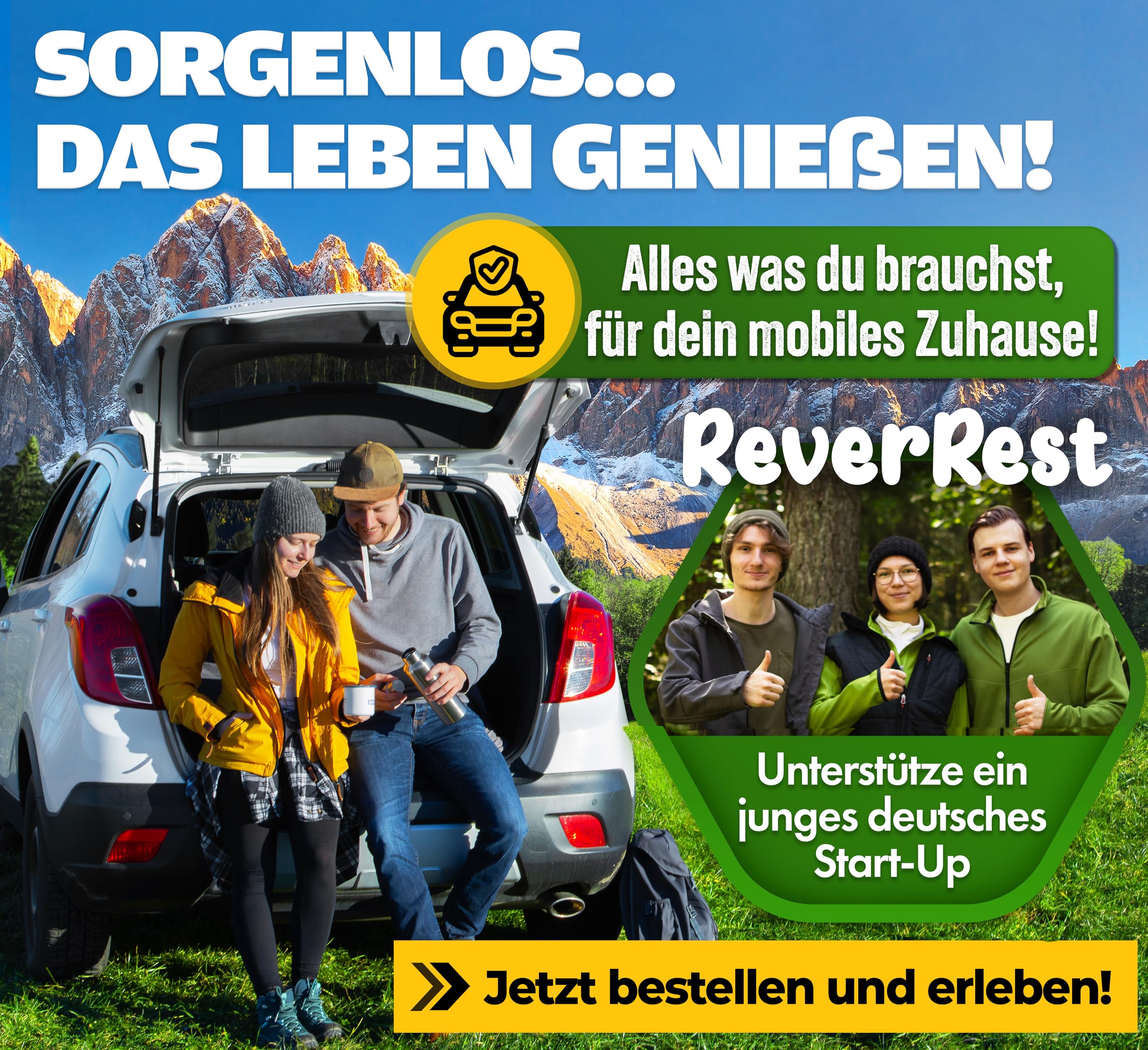 Auto-Matratze - modulares 6-Kammer Design [inkl. Stoffbezug] elektrisch aufblasbar | Luftmatratze für Kofferraum, Rückbank & Outdoor | Camping-Bett Autobett