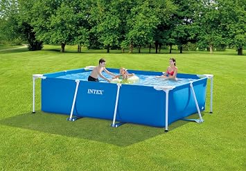 Intex 28272EH 9ft 10in X 6ft 6in X 29 1/2in Rectangular Frame Above Ground Swimming Pool, Blue