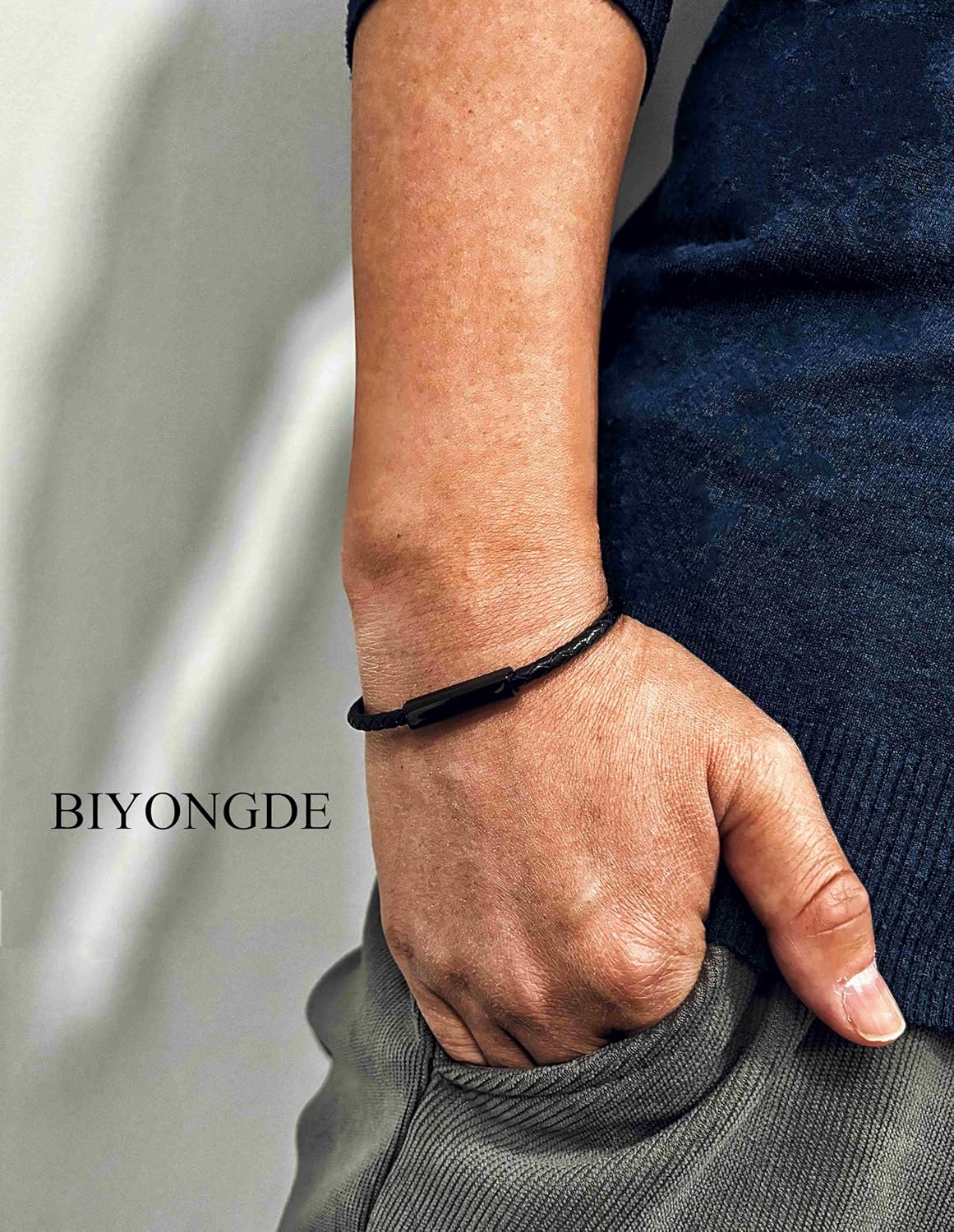 2PCS Couple Bracelet Set, Black and Red Braided Leather Thin Bangle Bracelet for Couples, Matching Leather Bracelets for Couples and Lovers - Image 5