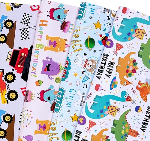 Vista 42 de PlandRichW Papel de regalo de unicornio plegado para niñas, mujeres, cumpleaños, 4, diseño de princesa, rosa, arcoíris, varita de hadas, diamante