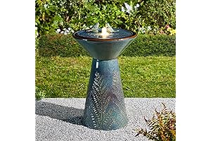 Glitzhome 27.5" H Outdoor Garden Fountain with LED Lights