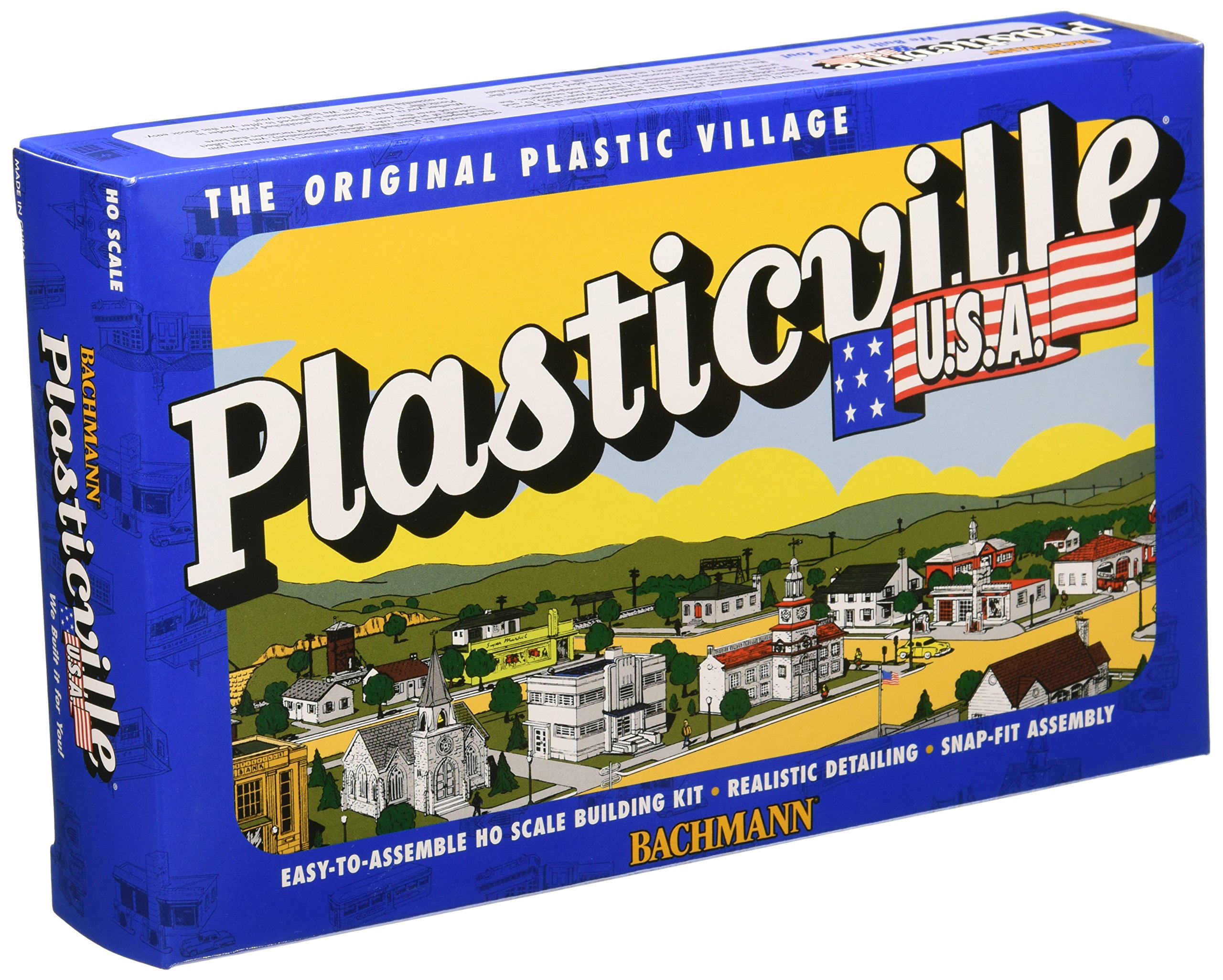 BACHMANNIndustries Plasticville U.S.A. Kit - Ranch House (HO Scale), Cream & Brown