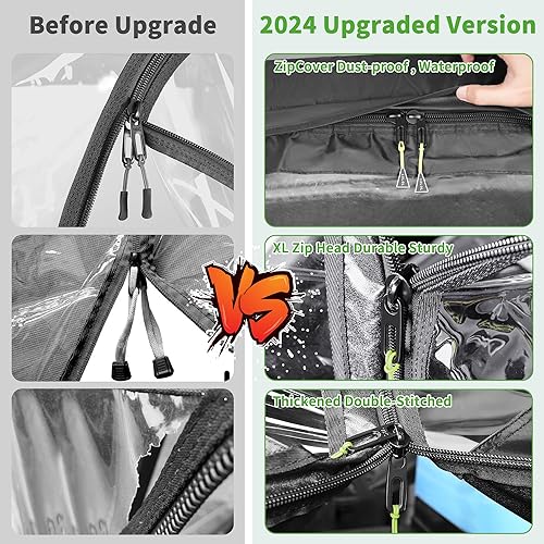 Miniatura 3 de 10L0L Recinto de carrito de golf para 4 pasajeros para Club Car Precedent – techo corto Deluxe 600D mejorado impermeable transparente carrito de