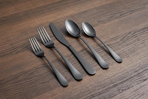 Miniatura 2 de Cambridge Silversmiths Rhiannon Black Satin - Juego de cubiertos de 20 piezas, servicio para 4