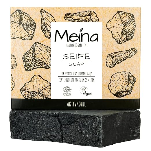 PlantBase Gesichtsseife Shea 80g – Naturseife Mit Sheabutter & Aktivkohle Gegen Fettige Haut, Made In Germany