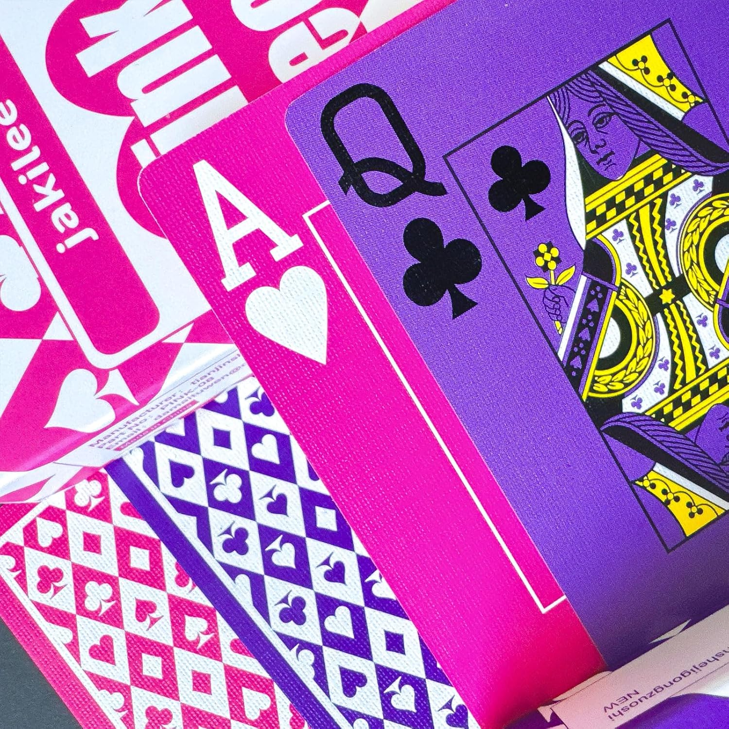 Pink and Purple Playing Cards, Playing Cards 2 Pack (1 Pink + 1 Purple), Large Print Index Poker Deck for Family Game Nights, Color Enthusiast Collection & Entertainment