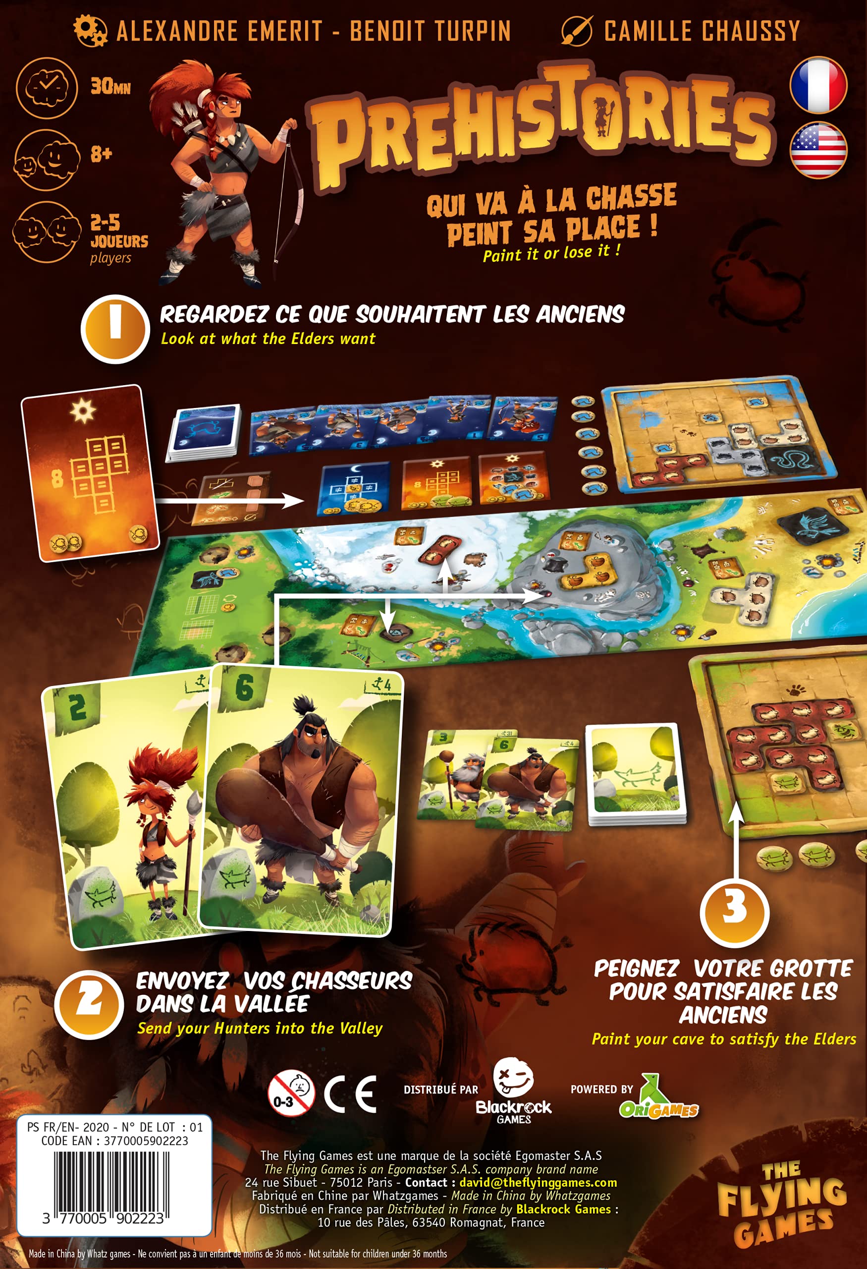 Prehistories Jeu de société - Jeu de Placement - Tuiles - Version française
