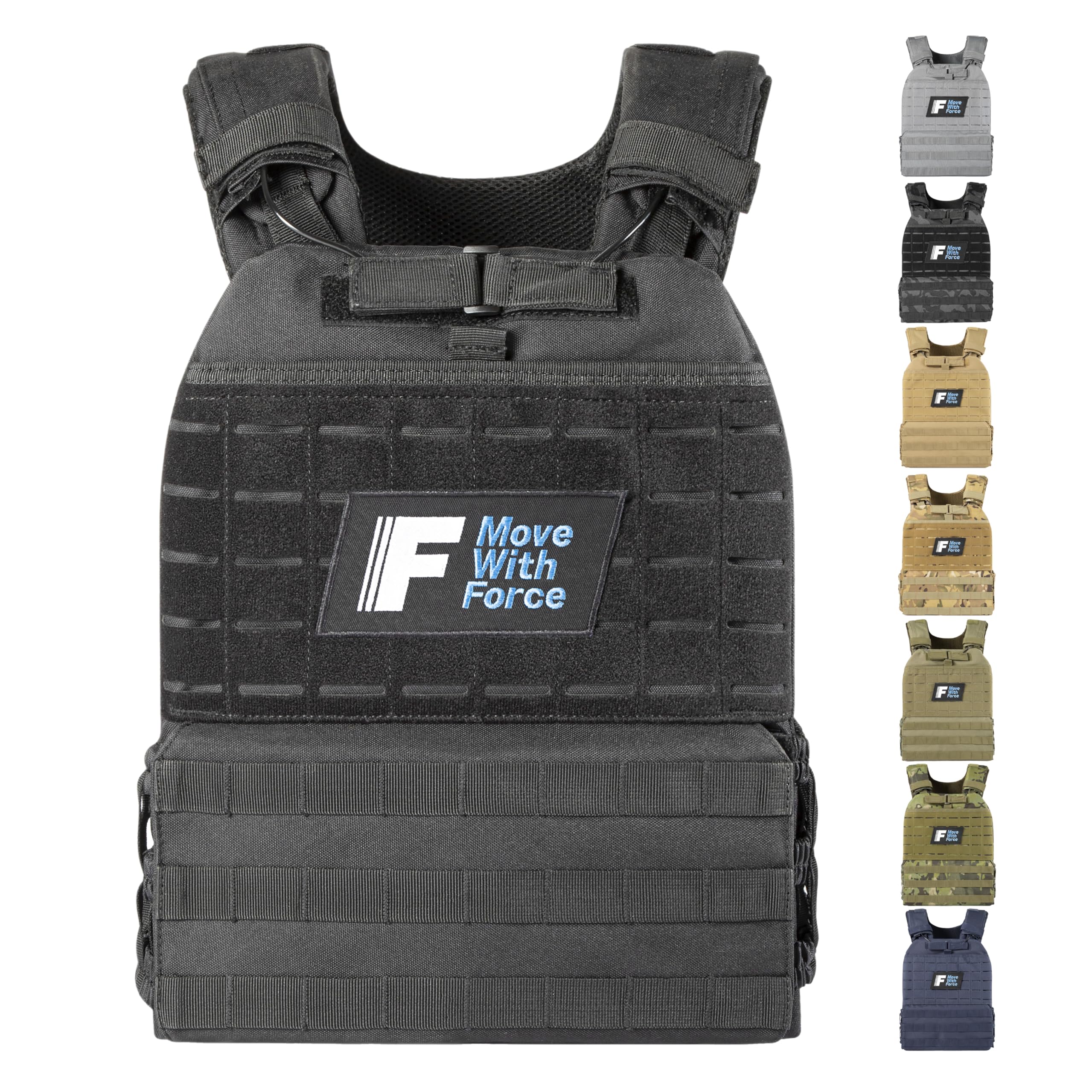 Force Fitness – Kamizelka z obciążeniem – Bardzo wytrzymałe, regulowane paski – Zawiera stalowe obciążniki, usprawniające treningi w domu lub na siłowni (2 kg, zielony kamuflaż)