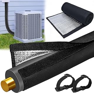 3 Layers AC Line Insulation, HVAC Copper Pipe Insulation Cover Outdoor 72x10.2 Inch 600D Oxford Flexible Copper AC Pipe Line Insulation Sleeve Wrap for Central Air Conditioning Mini Splits Heat Pump