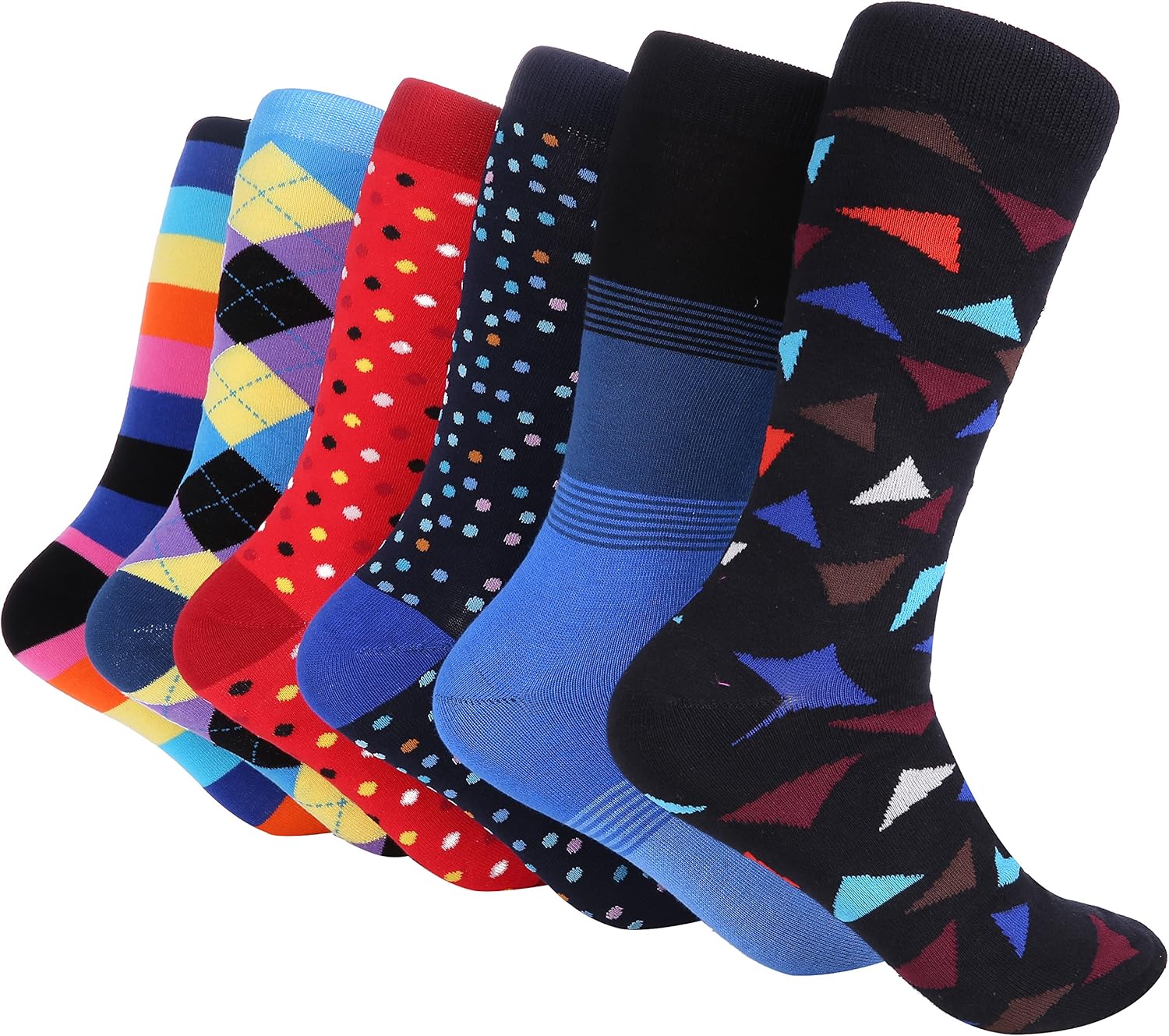 Marino Mens Dress Socks - Fun Colorful Socks for Men - Cotton Funky Socks - 6 Pack - Image 7