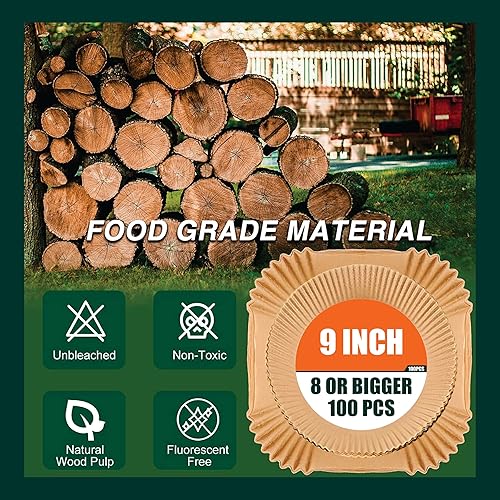 Miniatura 4 de Everdew Air Fryer Disposable Paper Liners, 100PCS Non-Stick Air Fryer Parchment Liner (9"Round)