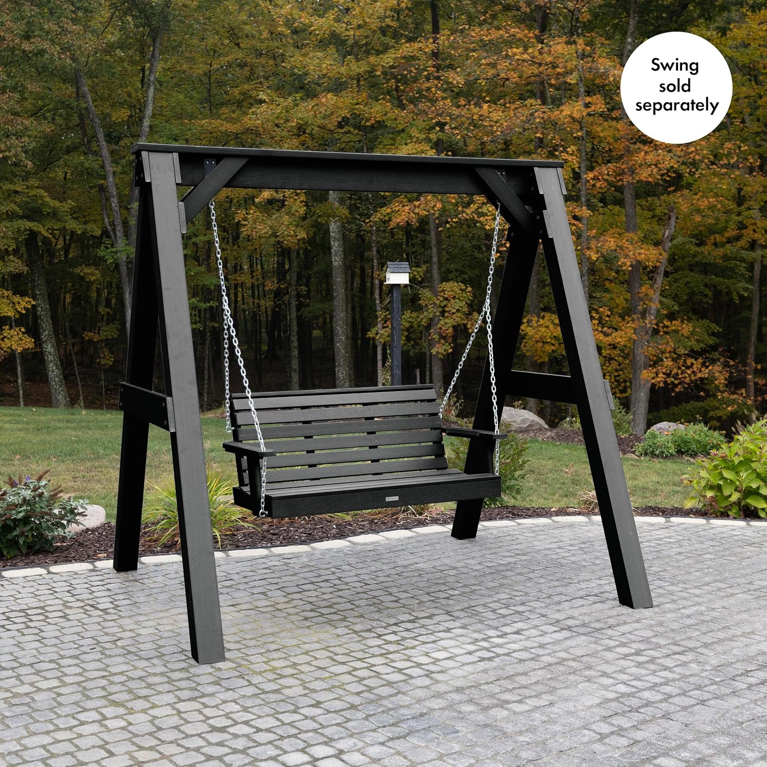 Highwood Heavy Duty, Weather Resistant A-Frame Porch Swing Stand, Black
