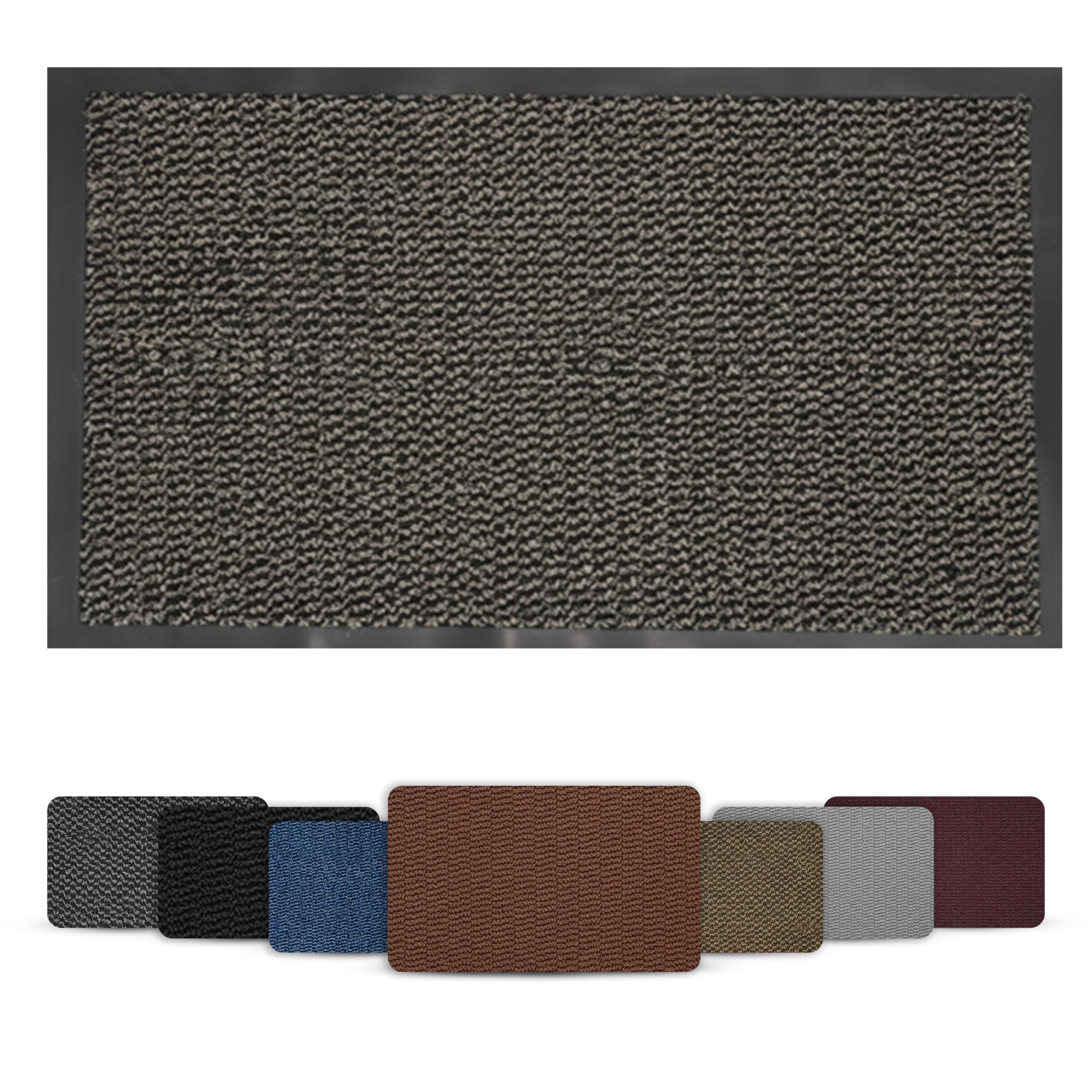 Door Mat Indoor Outdoor Non Slip Rubber Mat – Heavy Duty Washable Floor Mat, Super Absorbent Dirt Trapper Doormat for Front Door, Kitchen & Entrance Hallway (Grey, 120cm x 180cm)