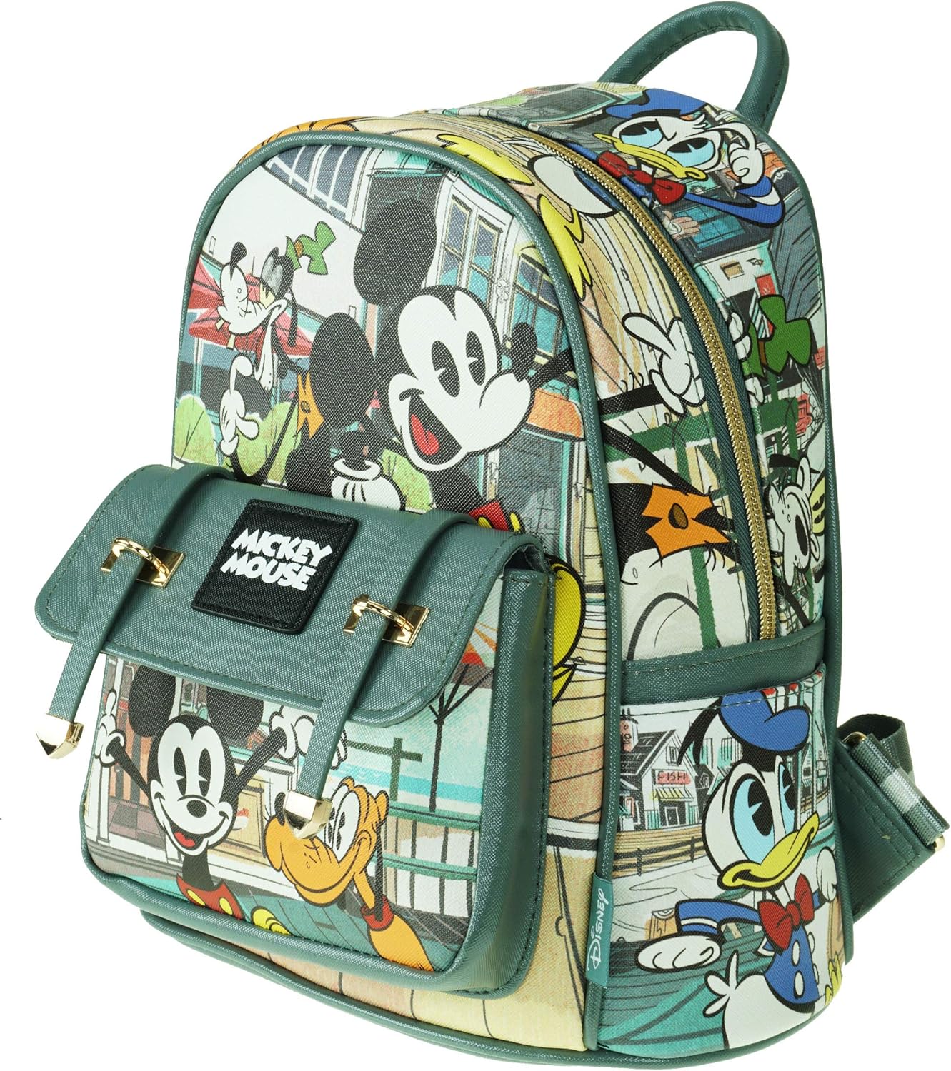 KBNL Mickey Mouse and Friends 11" Faux Leather Mini Backpack - A20520 Multicoloured