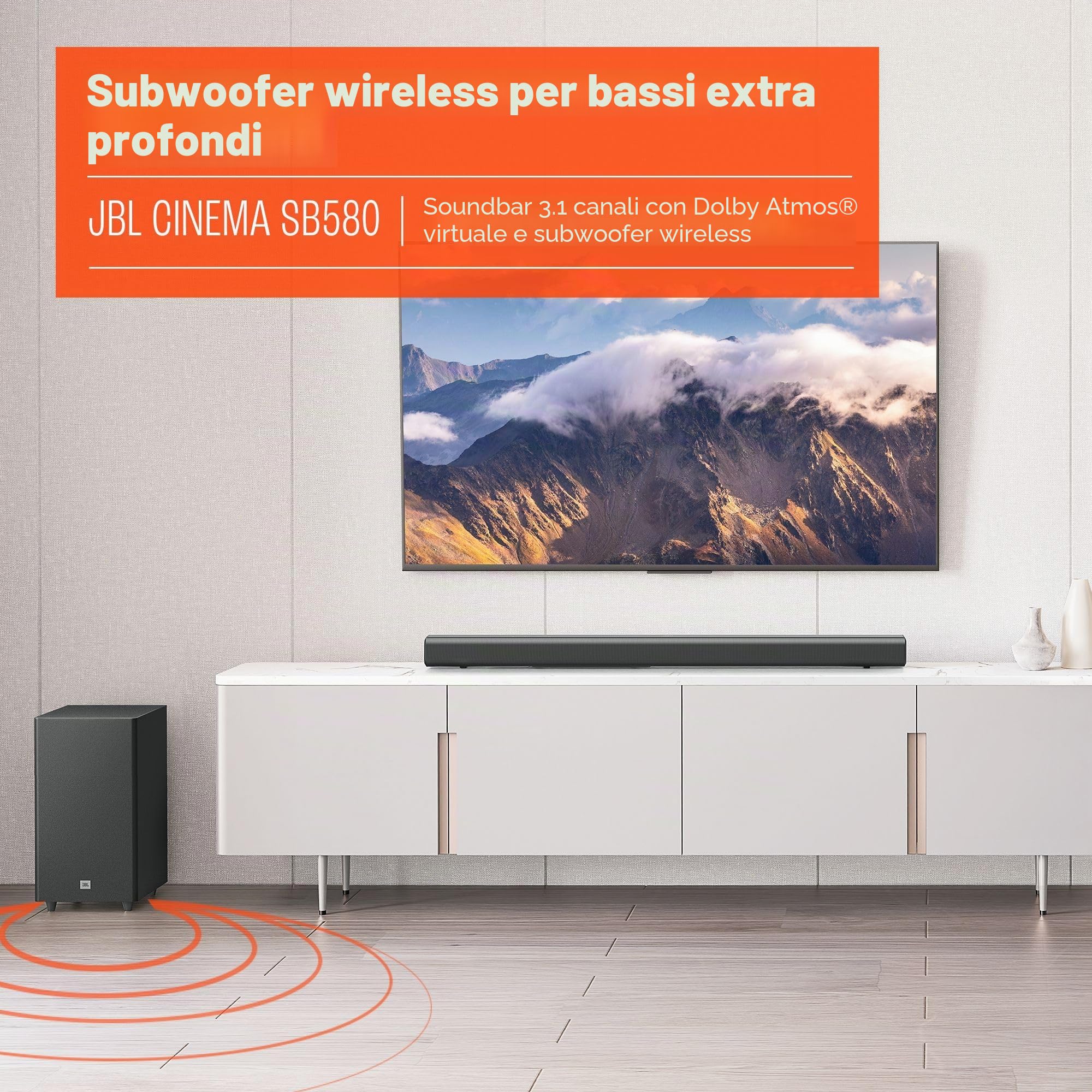JBL Cinema SB580 - Sound Bar 3.1 e subwoofer wireless