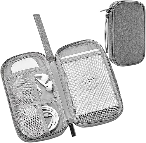 UOZL Pequeña bolsa organizadora de artículos electrónicos con asa, almacenamiento de viaje impermeable para teléfonos celulares, cargadores,