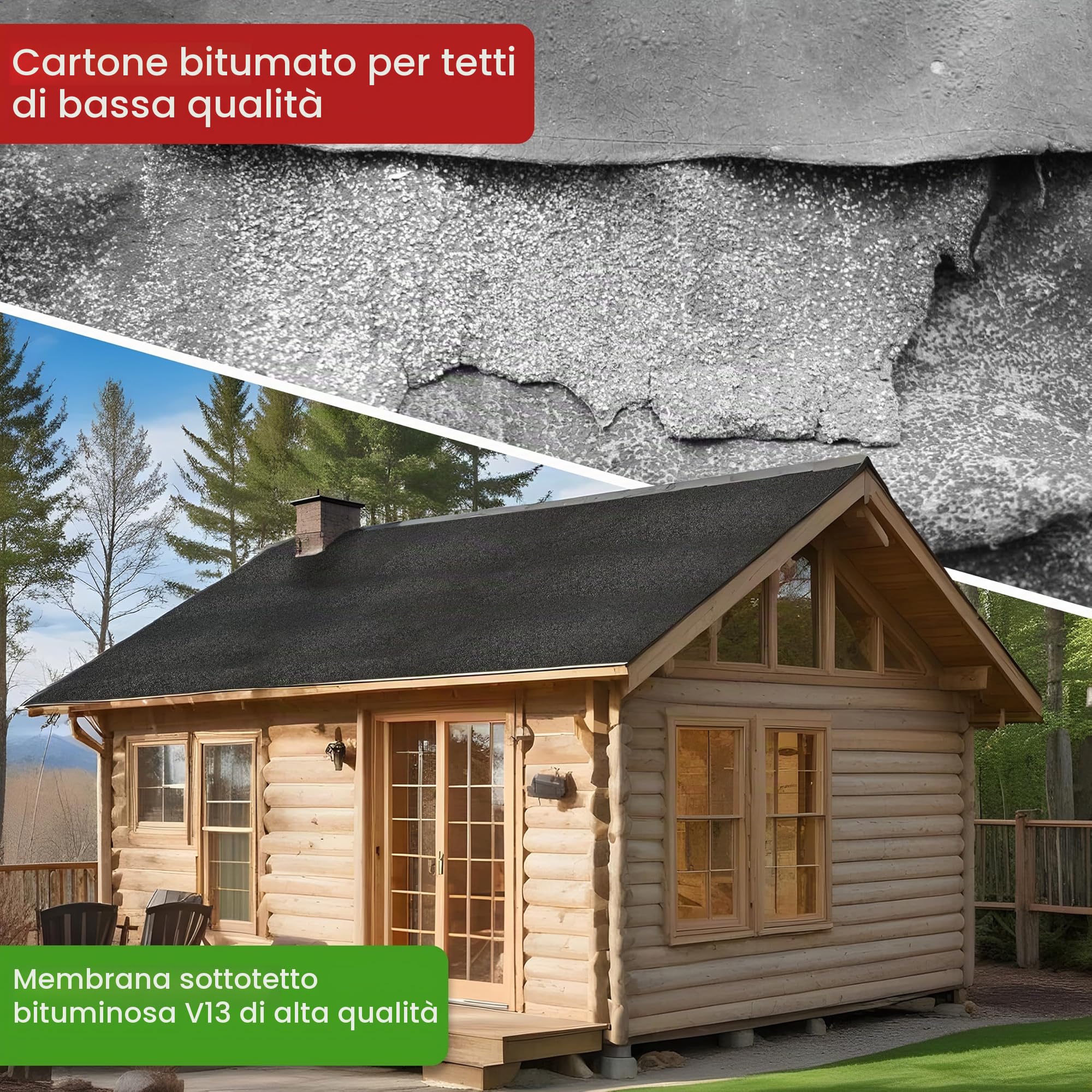 Gartenwelt Riegelsberger Tegoline bituminose V13 besandete, rotolo da 10 m², membrana bituminosa inclusa. 100 pezzi di chiodi per tegole 3x15mm inclusi