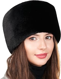 Futrzane Modern Cossack Hat - Ladies Faux Fur Hats - Soft Winter Hat for Women
