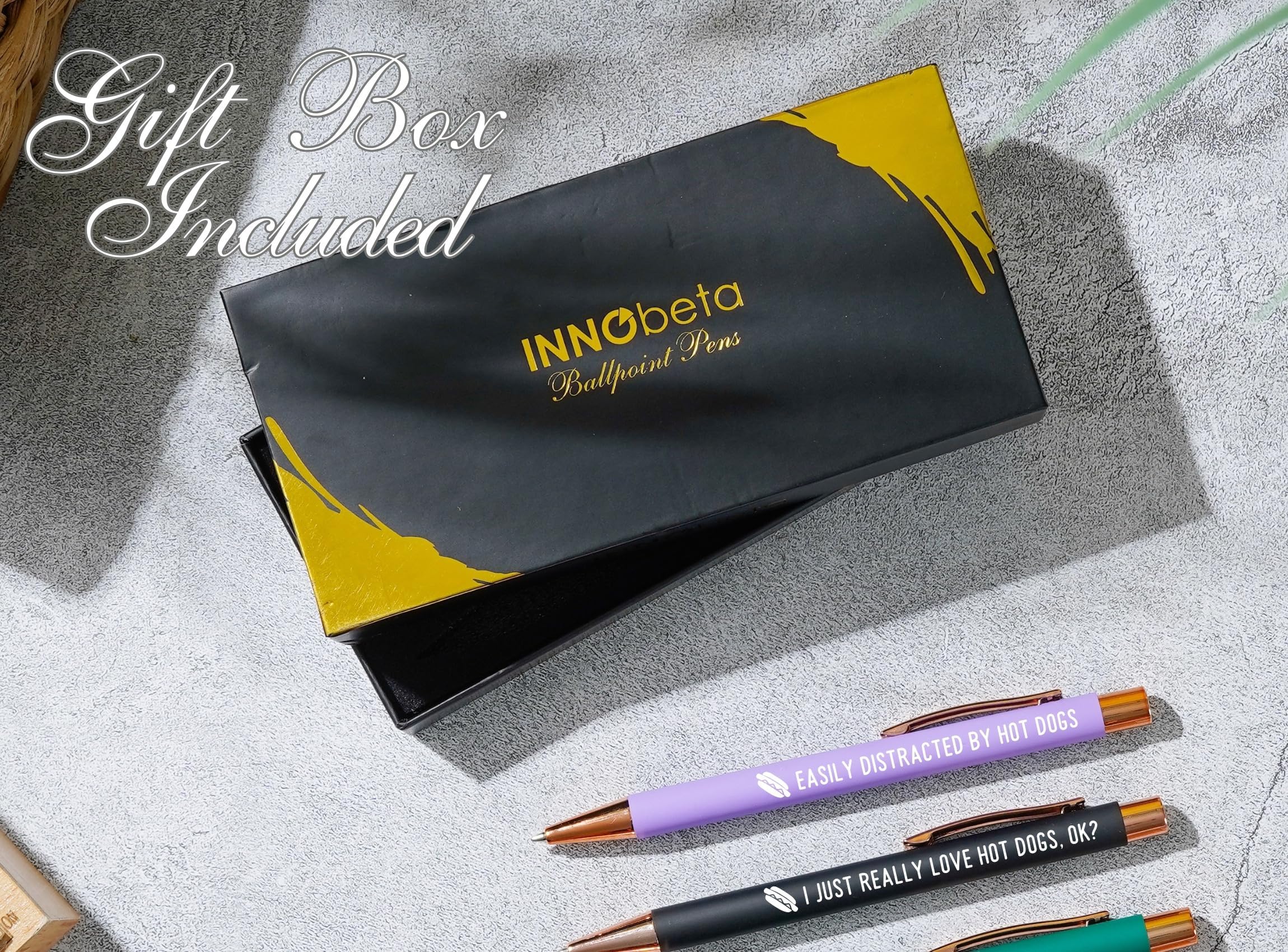 InnoBeta Hot Dog Gifts, A Gift Idea for Hotdog Lovers on Christmas, Birthday, Ballpoint Pen Set of 4