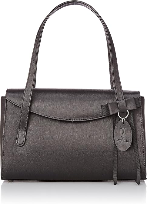 美品！ungaro ウンガロ ハンドバッグ 黒 フォーマル レザー　冠婚葬祭 ギミック有】【美品】ungaro ウンガロ ハンドバッグ 黒