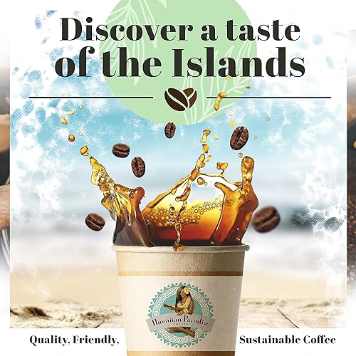 Miniatura 2 de Hawaiian Paradise Coffee Café tostado hawaiano 10% en grano entero, bolsa de 24 onzas  Premium Rich Signature Brewed  100% Arábica Gourmet Finest