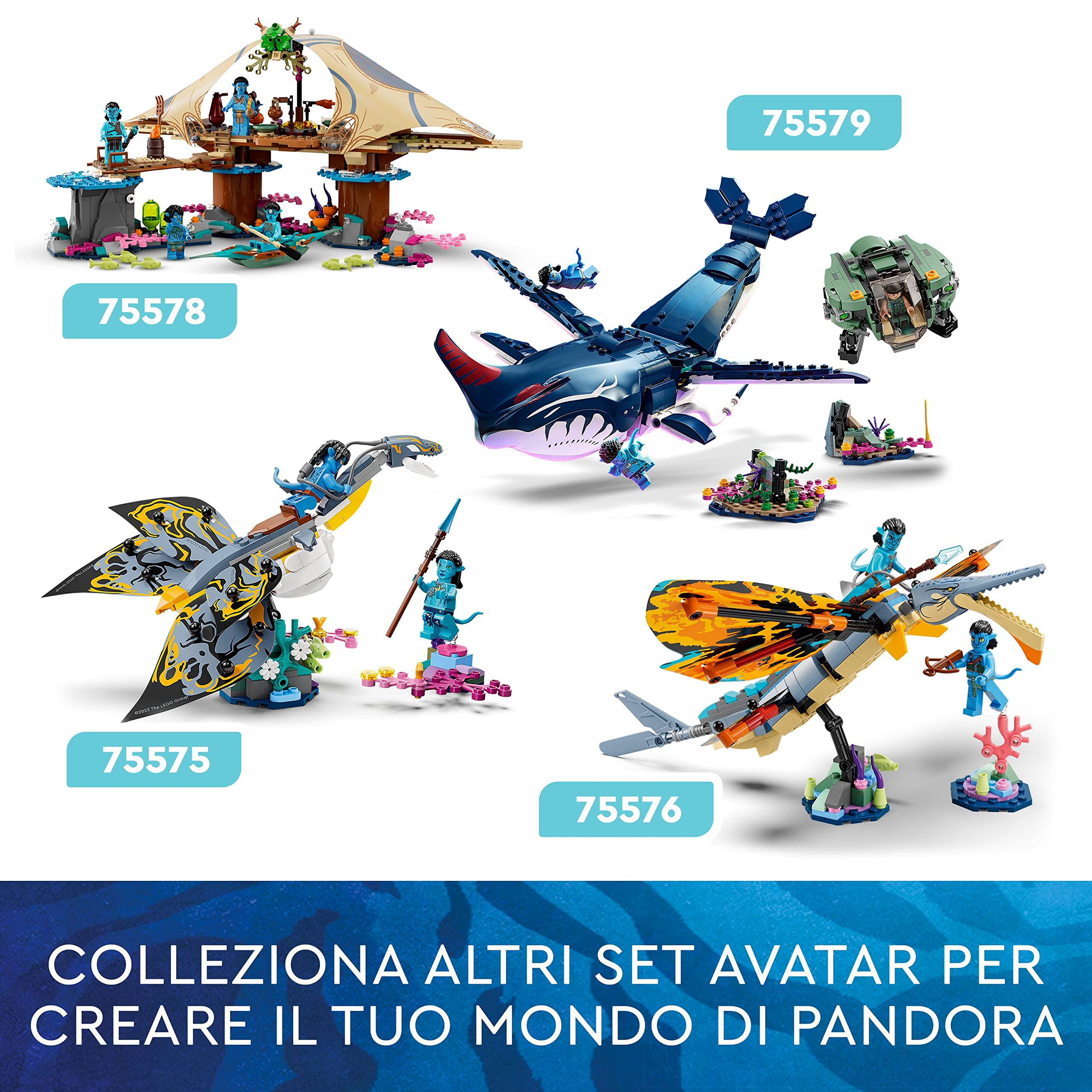 LEGO Avatar Tulkun Payakan e Crabsuit, Sottomarino e Animale Giocattolo di Pandora Simile alla Balena dal Film La Via dell'Acqua, Giochi d'Avventura per Bambini e Bambine da 10 Anni, Idea Regalo 75579